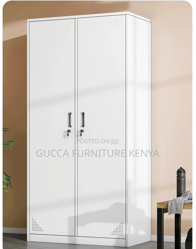 Cabinets: Two-Door Locker Iron Storage Cabinet