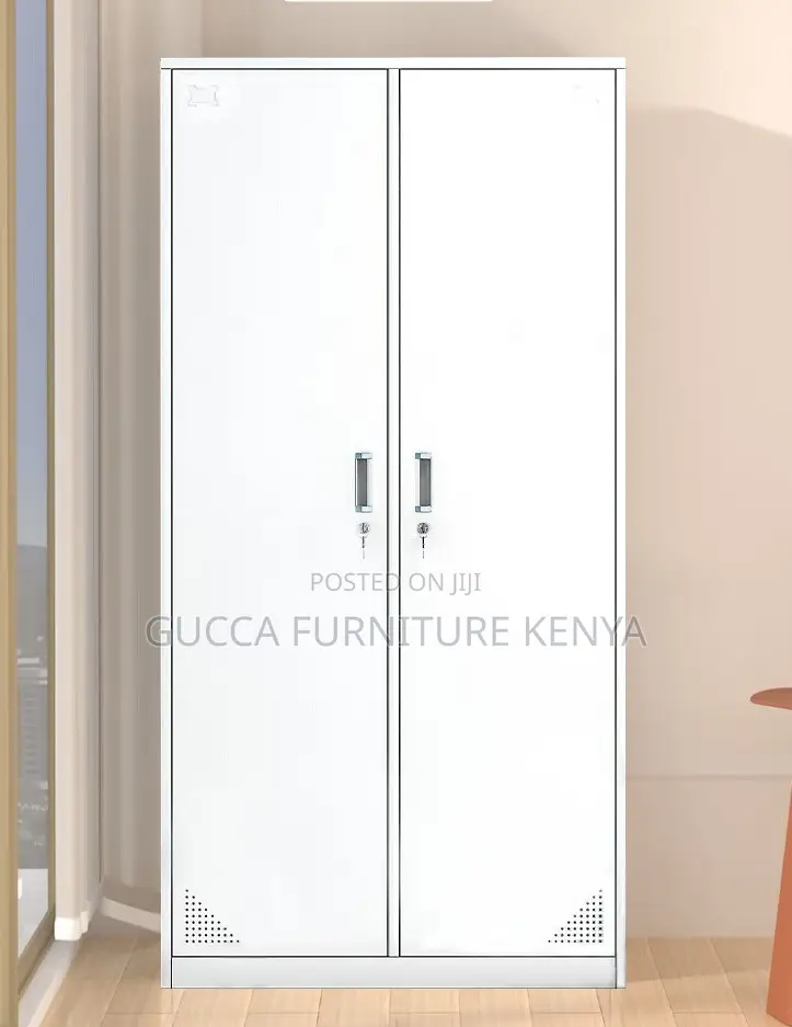 Cabinets: Two-Door Locker Iron Storage Cabinet