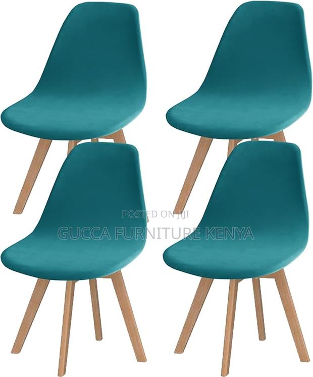 Home Chairs: Blue Eames Mid Century Modern Dining Chair - thumbnail 5
