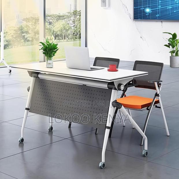 Office Table: 1200mm Movable Foldable Training Table - thumbnail 2