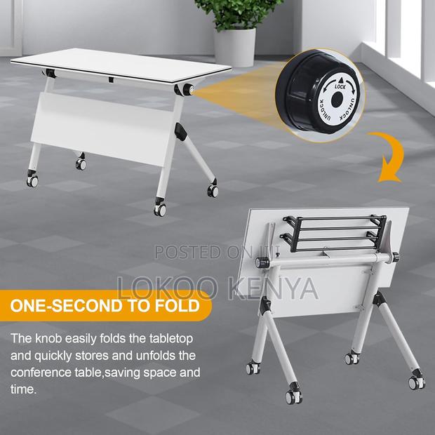 Office Table: 1200mm Movable Foldable Training Table - thumbnail 3