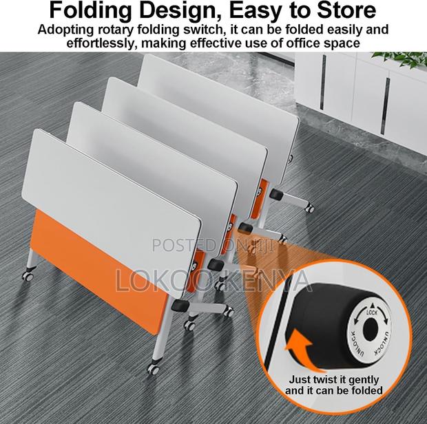 Office Table: 1200mm Movable Foldable Training Table - thumbnail 5