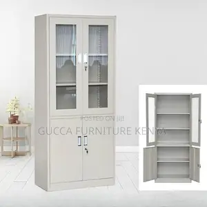 Cabinets: Storage Cabinet With Upper Glass Two Door