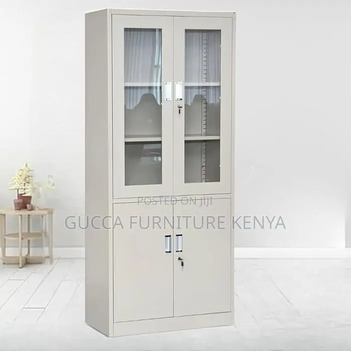Cabinets: Storage Cabinet With Upper Glass Two Door