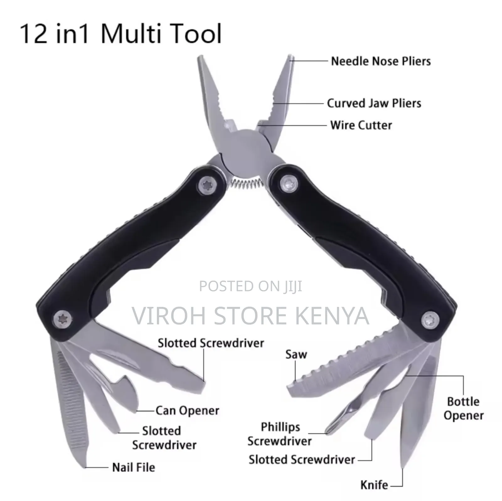 12 in 1 Hand Tool Multi Purpose Pliers Screwdrivers Cutter