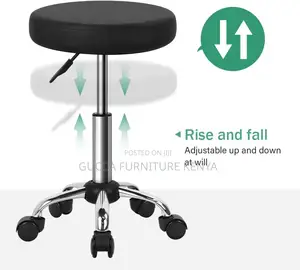 Home Chairs: Black Adjustable Salon Rolling Stool