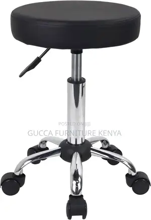Home Chairs: Black Adjustable Salon Rolling Stool
