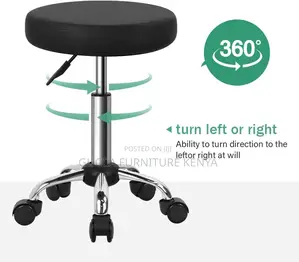 Home Chairs: Black Adjustable Salon Rolling Stool