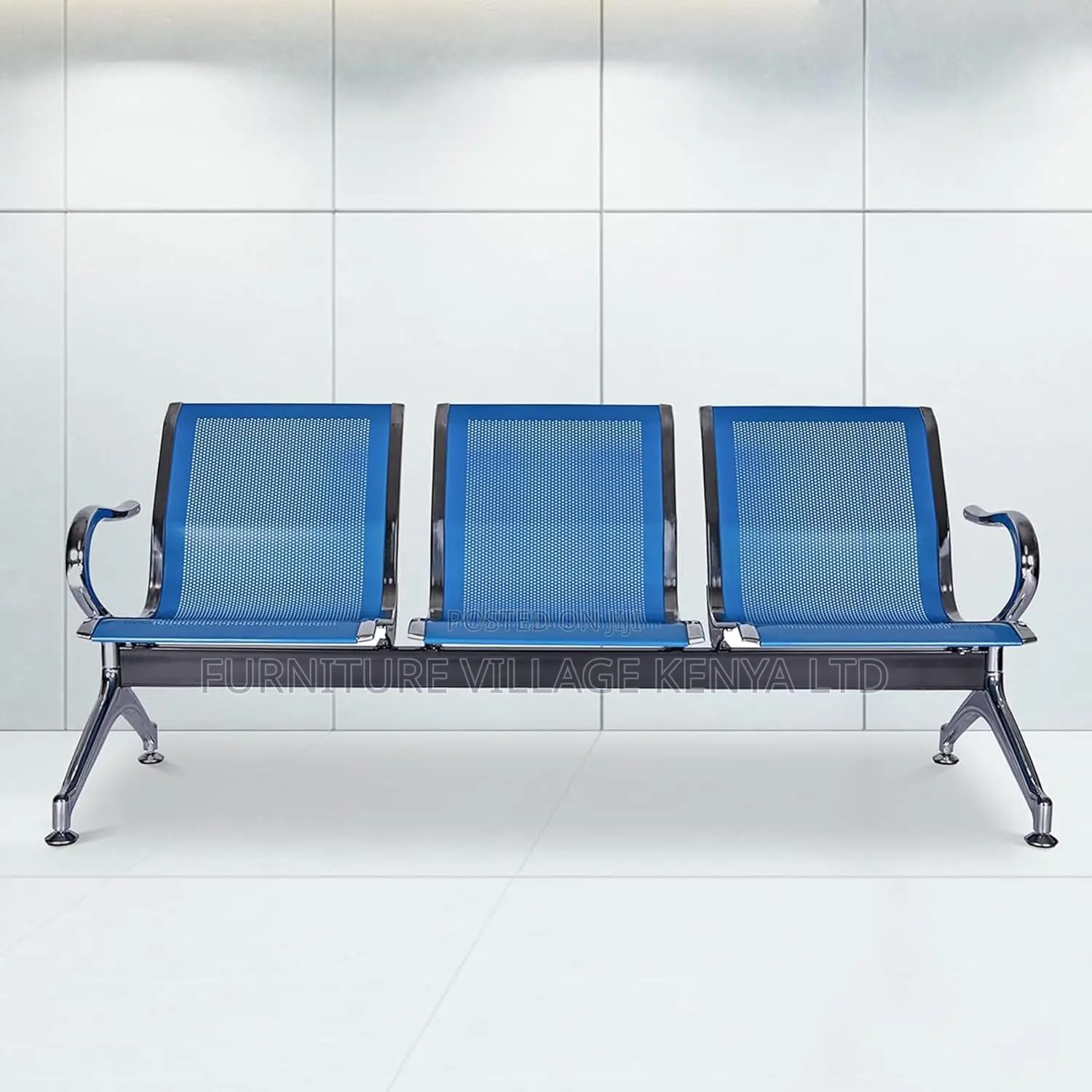 3-Seater Metallic Reception Bench