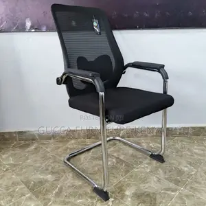 Office Chairs: Cantilever Mesh Waiting Customer Chair