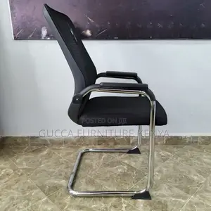 Office Chairs: Cantilever Mesh Waiting Customer Chair