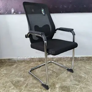 Office Chairs: Cantilever Mesh Waiting Customer Chair