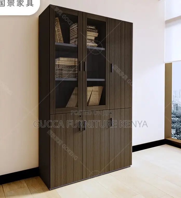 Cabinets: 3-Door Wooden Imported Office Cabinet
