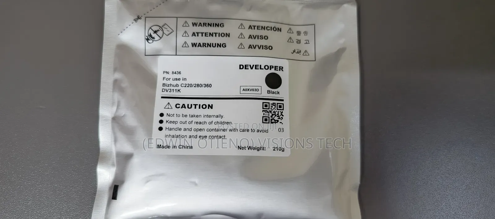 Dv311 K - Developer Powder for Konica C220/280/360