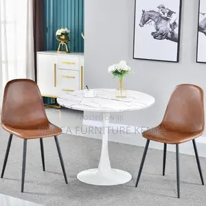 Dining Tables: White Faux Marble Kitchen Dining Table
