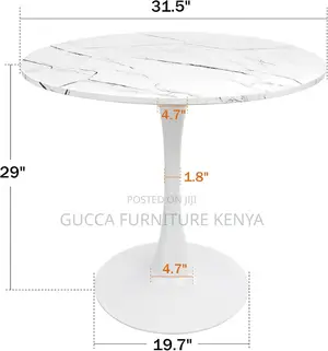 Dining Tables: White Faux Marble Kitchen Dining Table