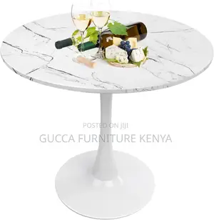Dining Tables: White Faux Marble Kitchen Dining Table