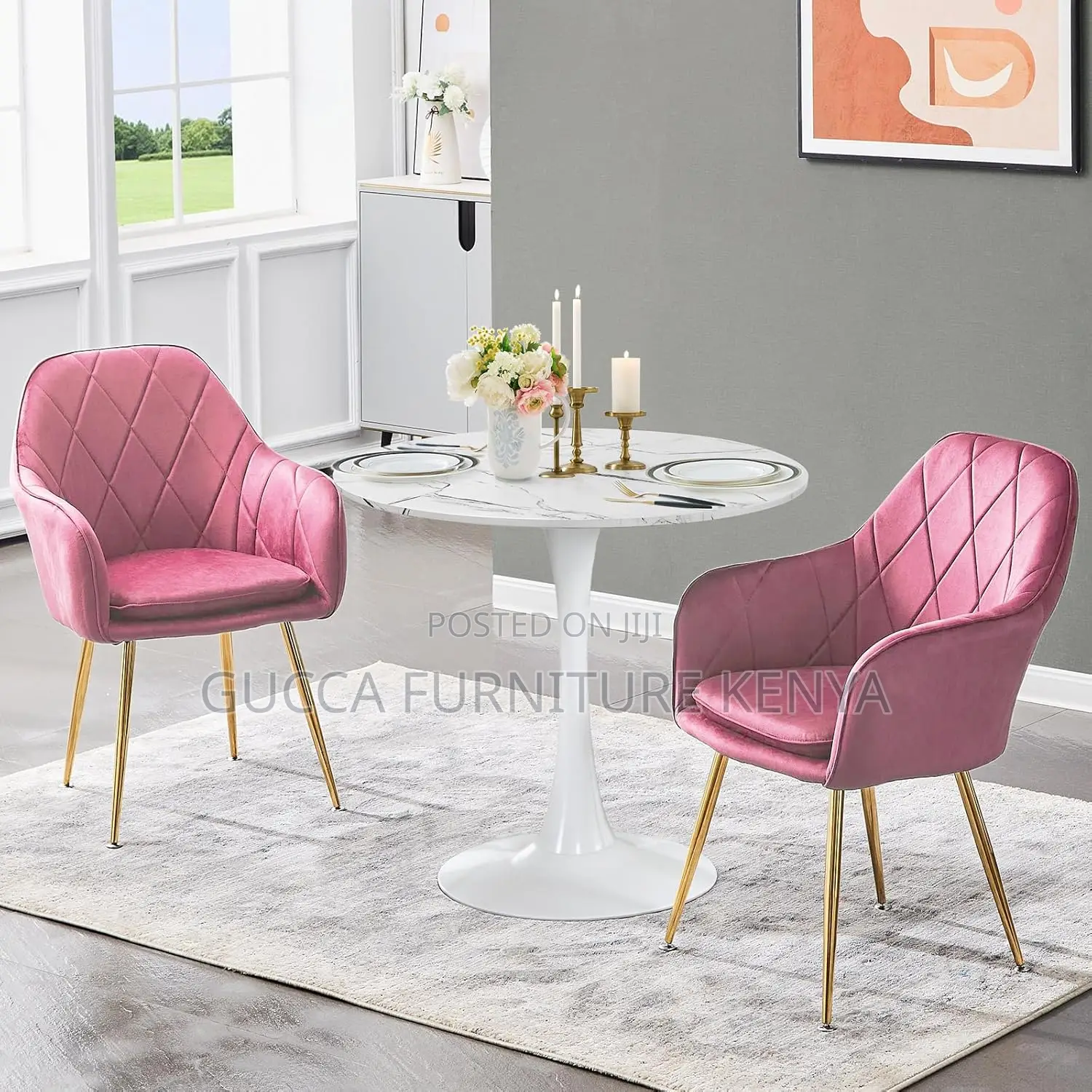 Dining Tables: White Faux Marble Kitchen Dining Table