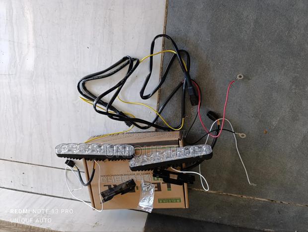 7" LED DRL Lights in White, Blue Indicator