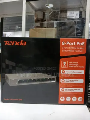 Tenda TEF1109P-8-63W 9-Port 10/100mbps Desktop Switch