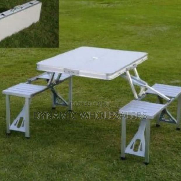 Foldable Picnic Table and Chairs 4 Seater Set