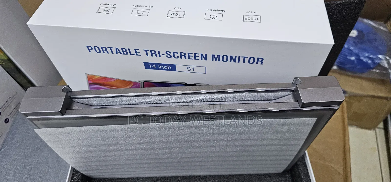 QGE Laptop Screen Extender, 14" 1080P FHD Triple Monitor