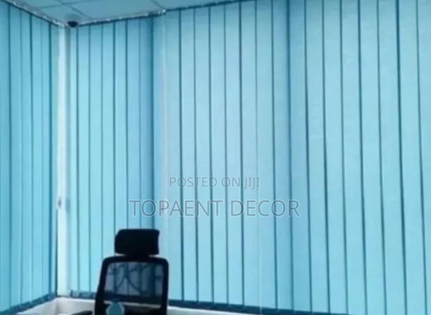 Ocean Blue Vertical Office Window Curtain Blinds - main view