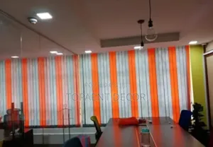 Orange and White Meeting Halls Vertical Blinds
