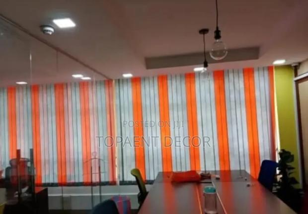 Orange and White Meeting Halls Vertical Blinds - main view