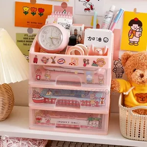 Cute Cosmetic Storage Box Organizer White Size :23*20*17 .