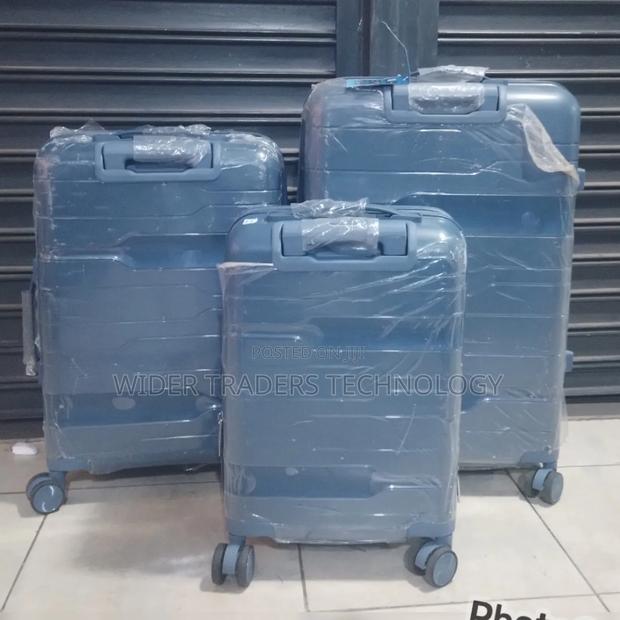 3in1 Exec Rubber Travel Suitcase Navy Blue Color - main view