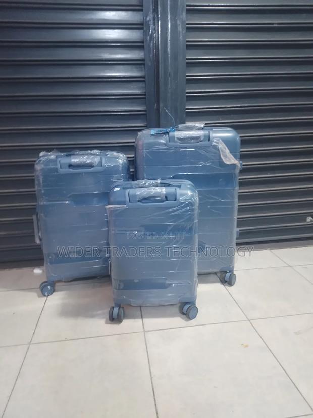 3in1 Exec Rubber Travel Suitcase Navy Blue Color - thumbnail 3