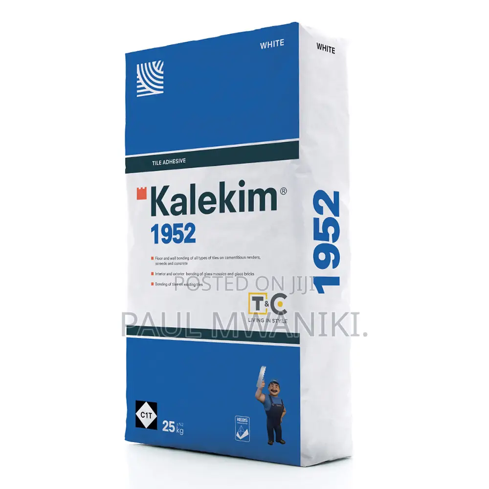 Kalekim Tile Adhesive: 1952 White 25kg