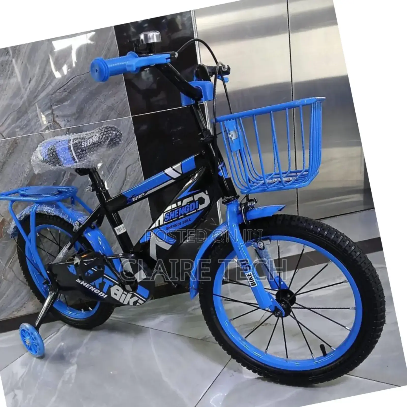 Blue Bike Size 16 With Trainer Wheels