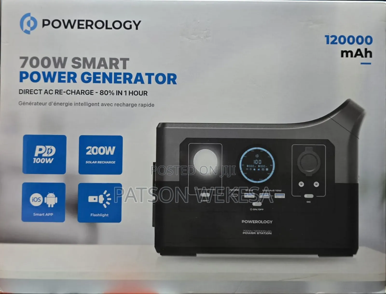 Powerology Portable Power Generator APP 120000mah 700W