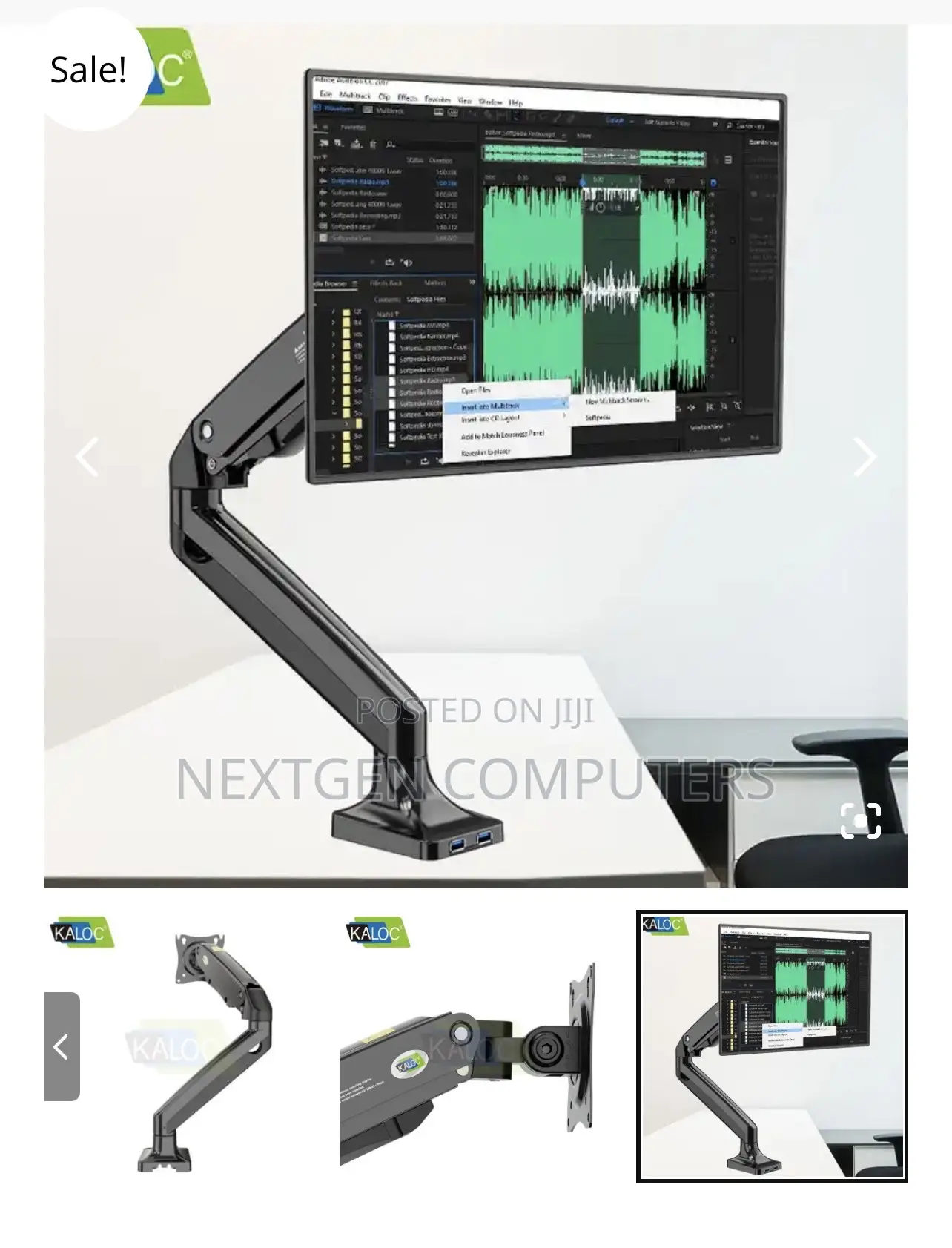 KALOC DS110 Single Monitor Desk Mount for 17”- 35” Monitors