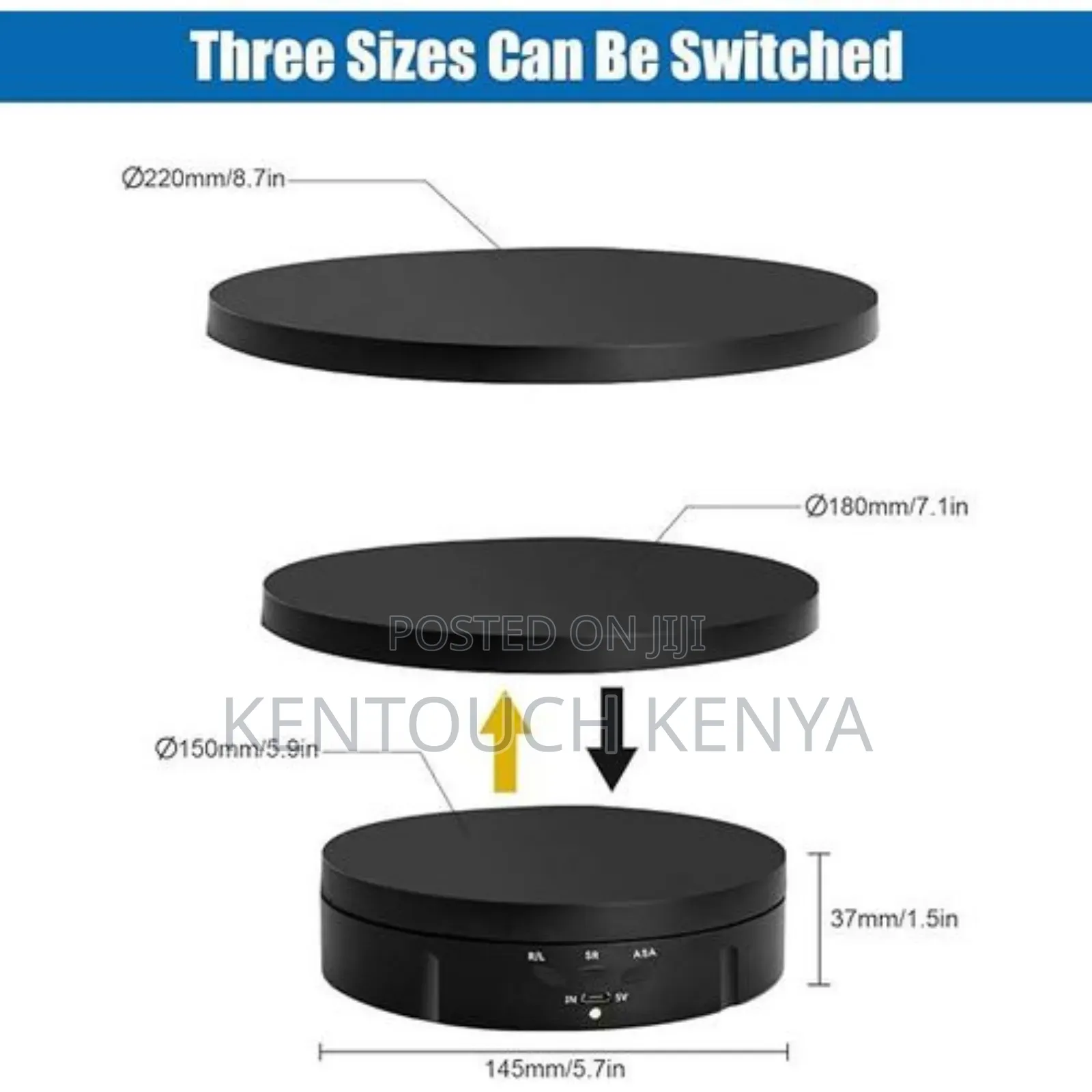 3 in 1 360 Degree Electric Turntable With Remote Control