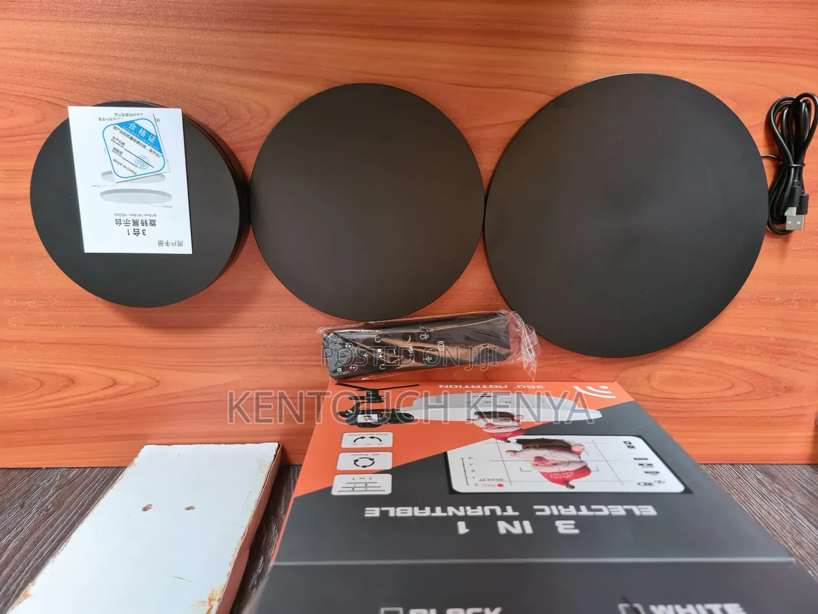 3 in 1 360 Degree Electric Turntable With Remote Control