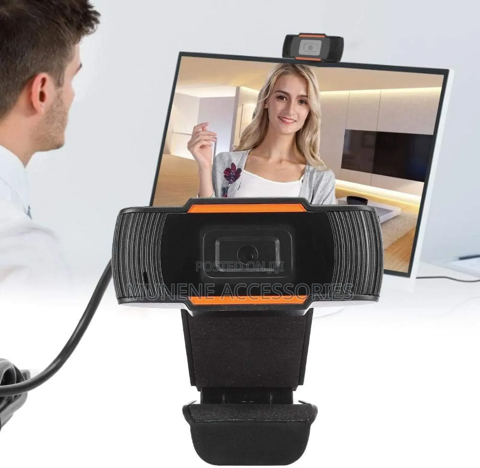 USB Webcam Builtin Mic Camera HD 1080P 2MP Two-Way Audio