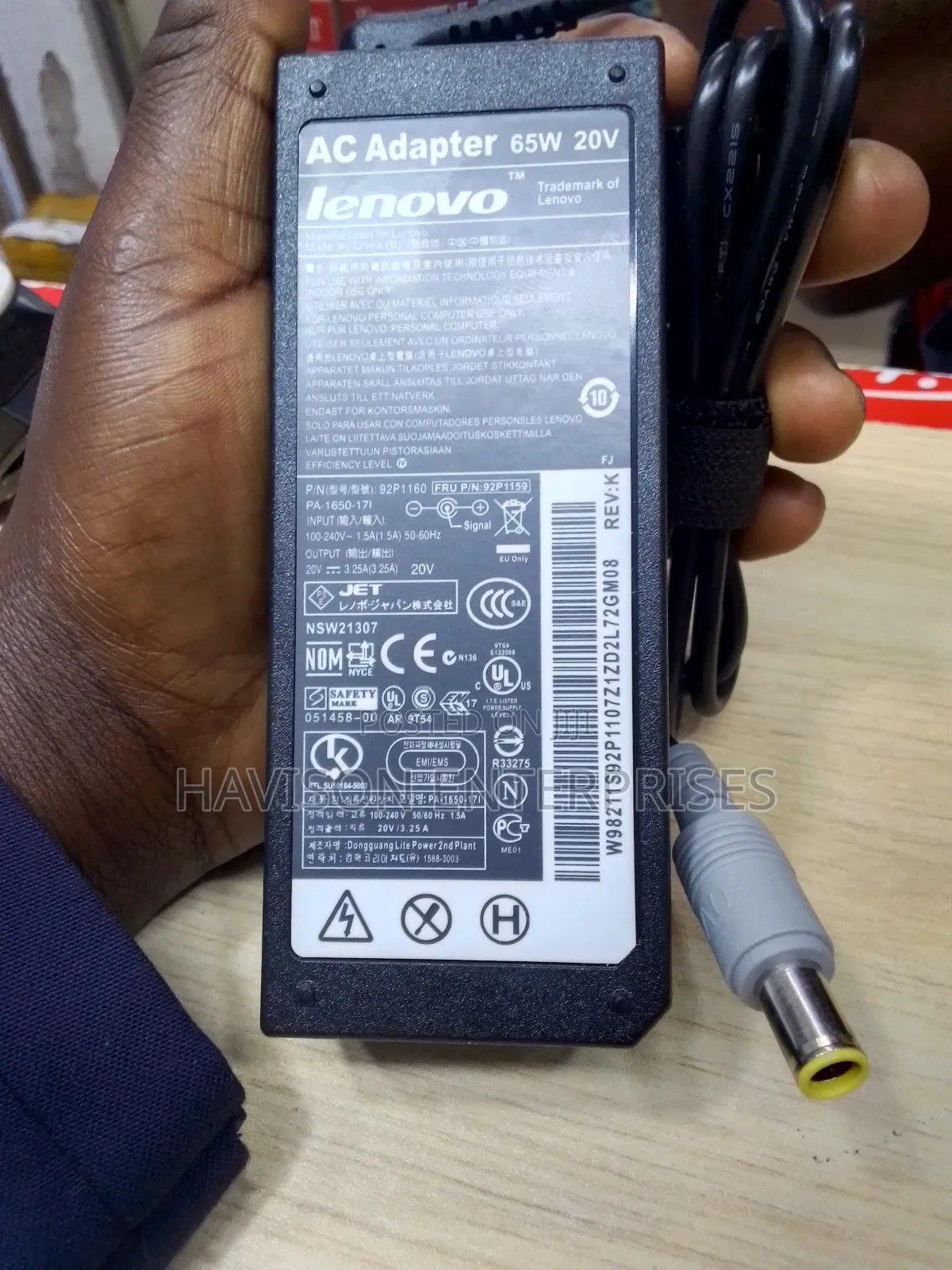 20V 3.25A Lenovo Adapter(Big Pin)