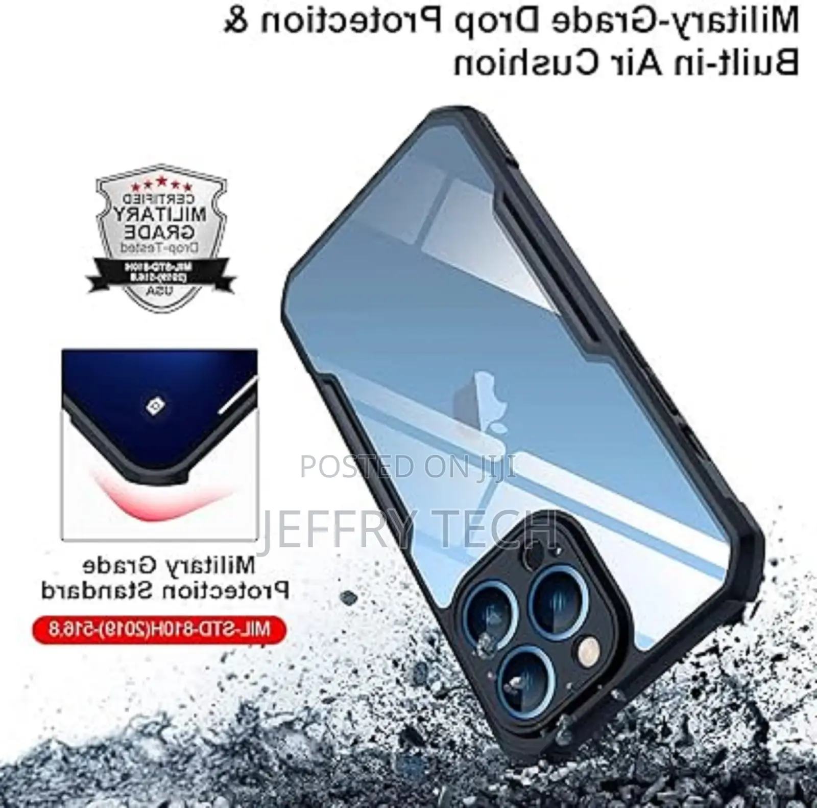 Xundd iPhone 13 Pro Max Back Cover Case (Clear PC + TPU