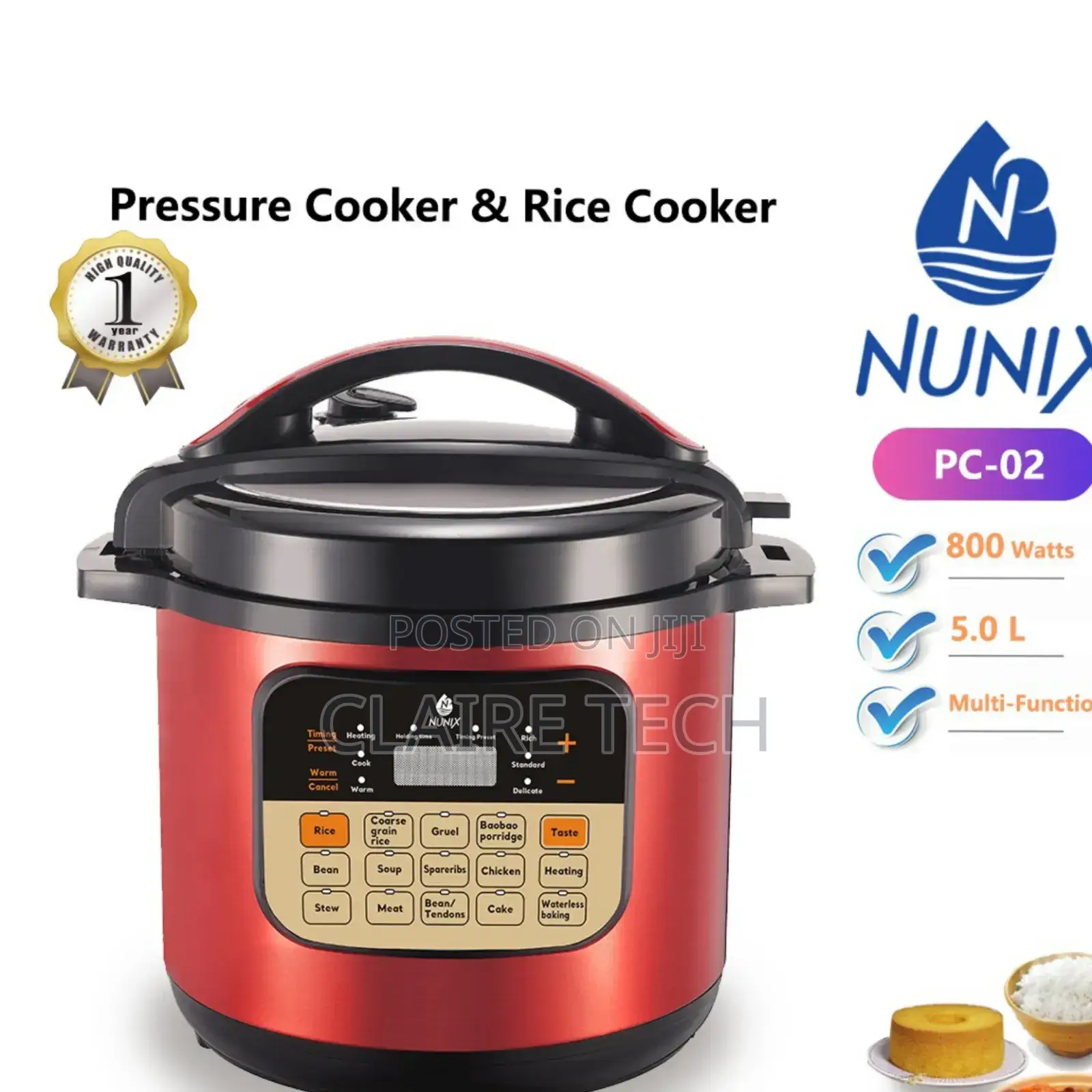Nunix PC-02 Electric Pressure Cooker Restocked