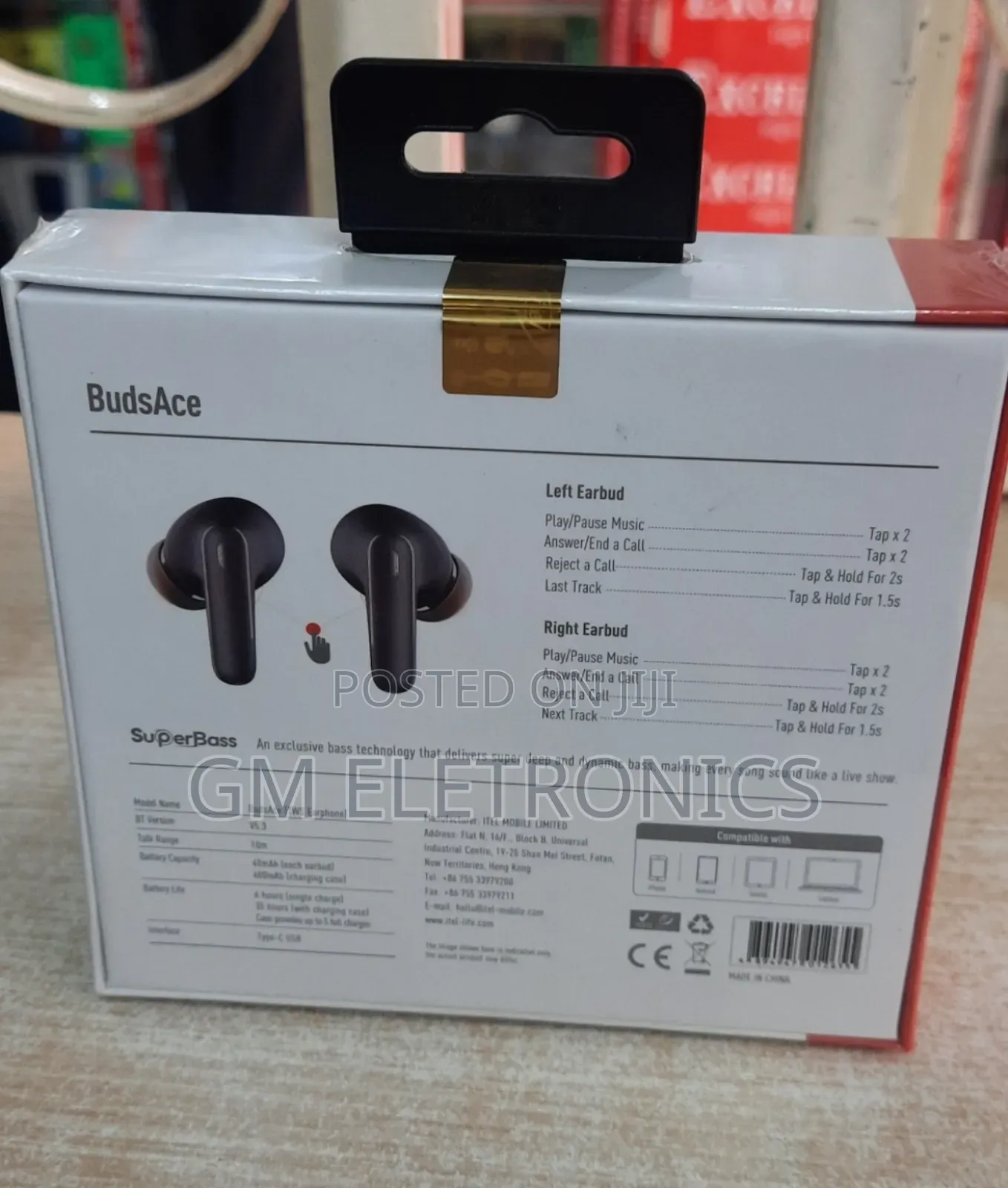 Itel ENC Buds Ace Earbuds- Black.