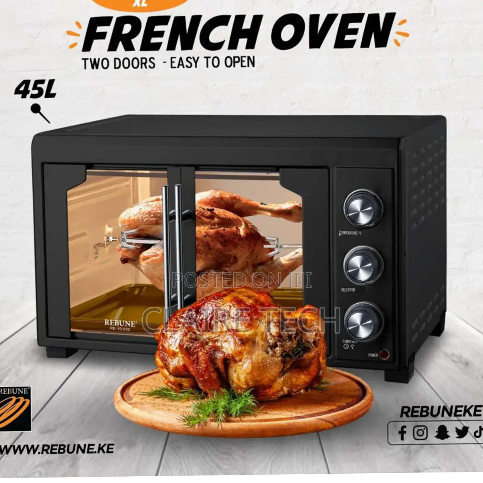 45 Litres Rebune Commercial Double Door Oven Restocked