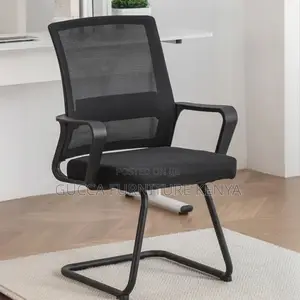 Office Chairs: Simple Black Mesh Conference Room Table Chair