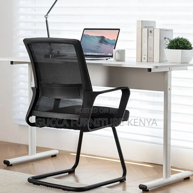 Office Chairs: Simple Black Mesh Conference Room Table Chair