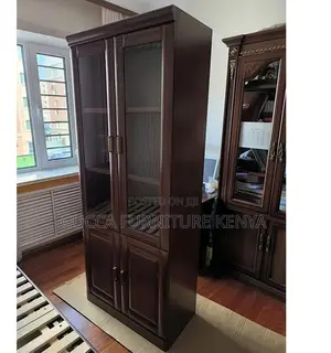 Cabinets: Half Glass Wooden Home Office Filling Cabinet