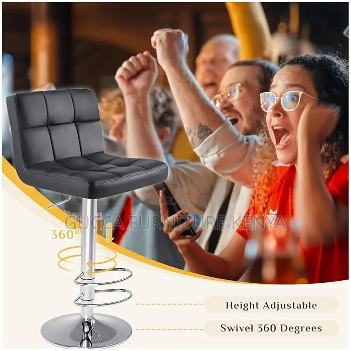 Home Chairs: Leather Hydraulic Counter Height Barstool