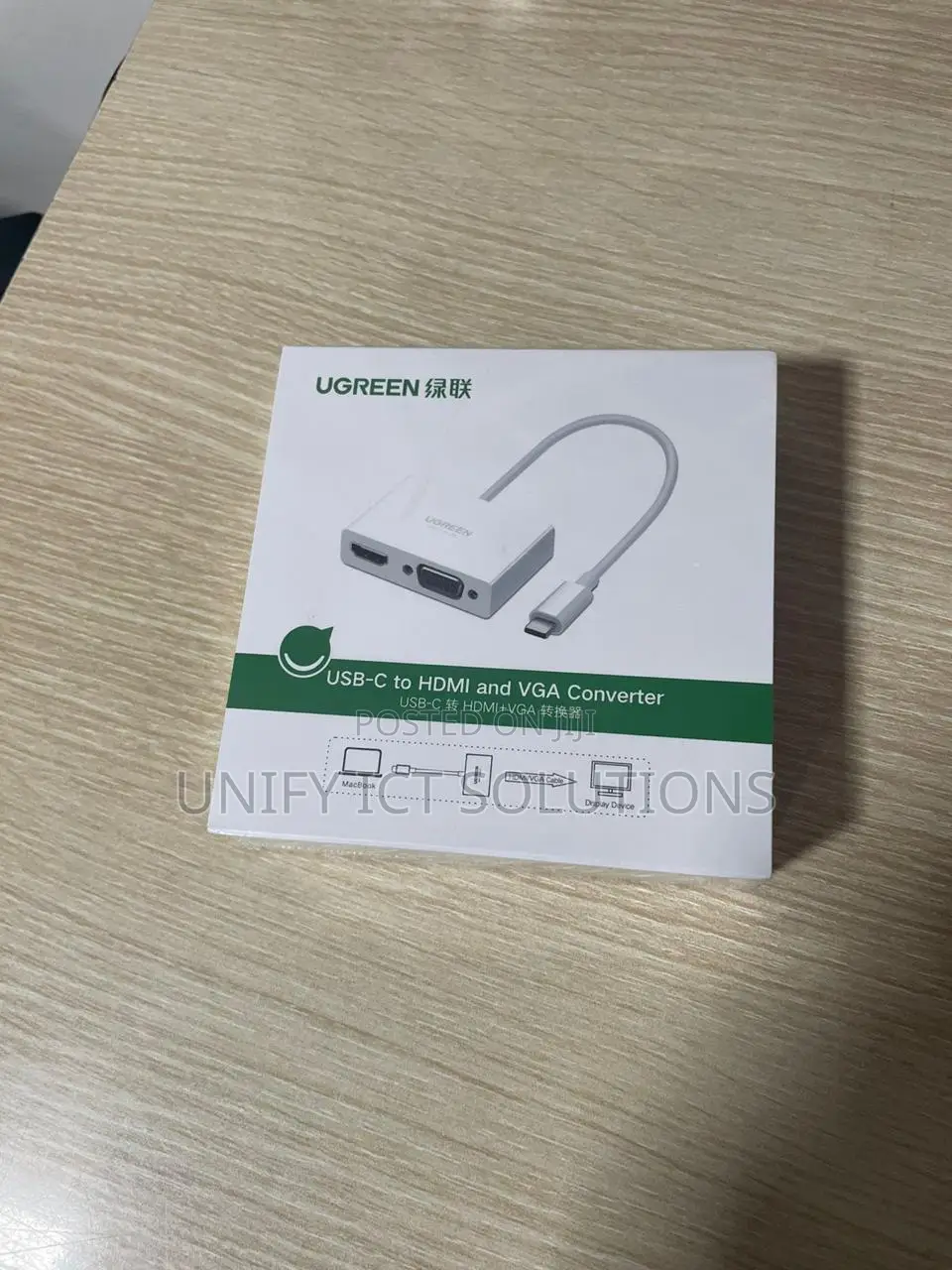 UGREEN USB-C to HDMI + VGA Converter – White