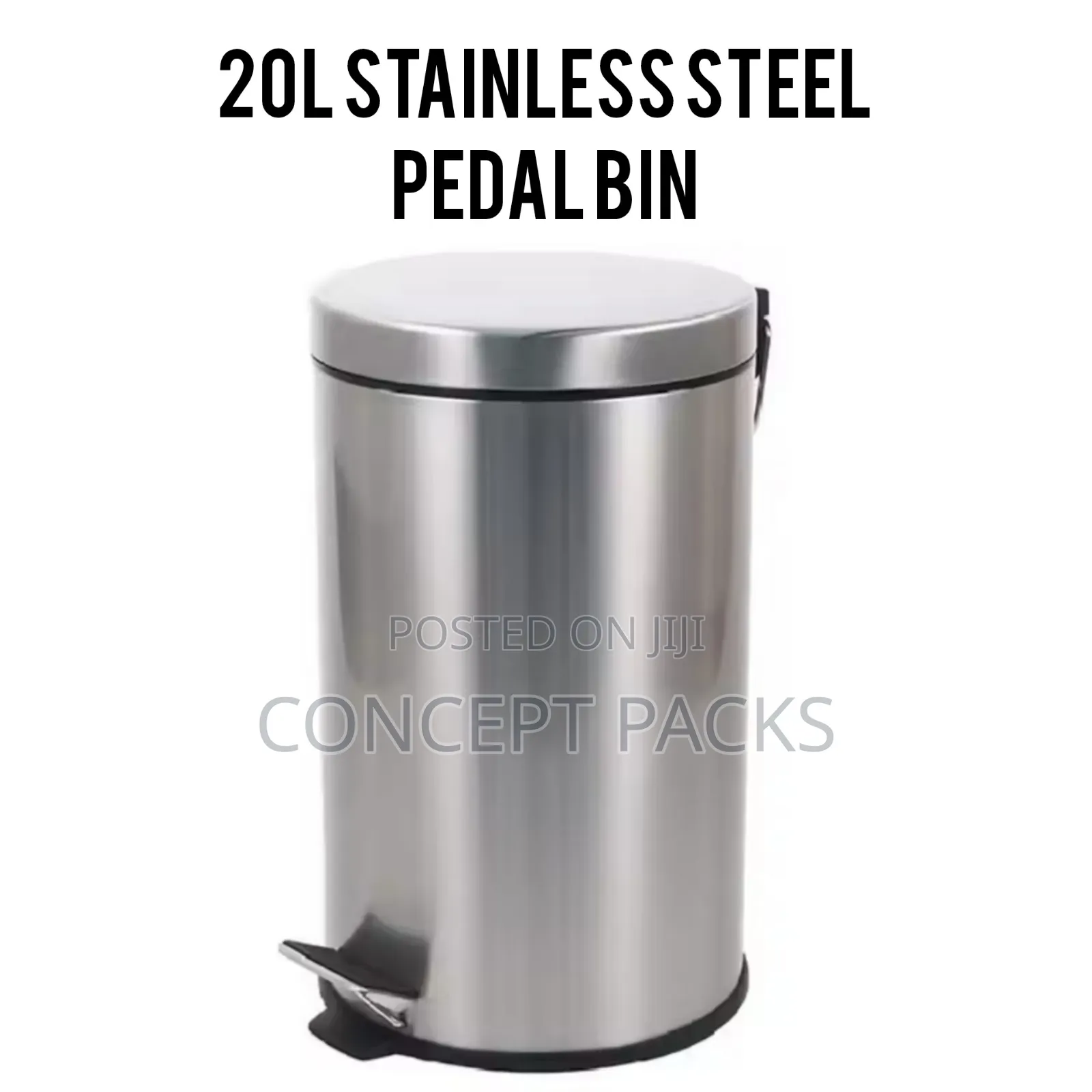 20L Stainless Steel Silver Pedal Bin.